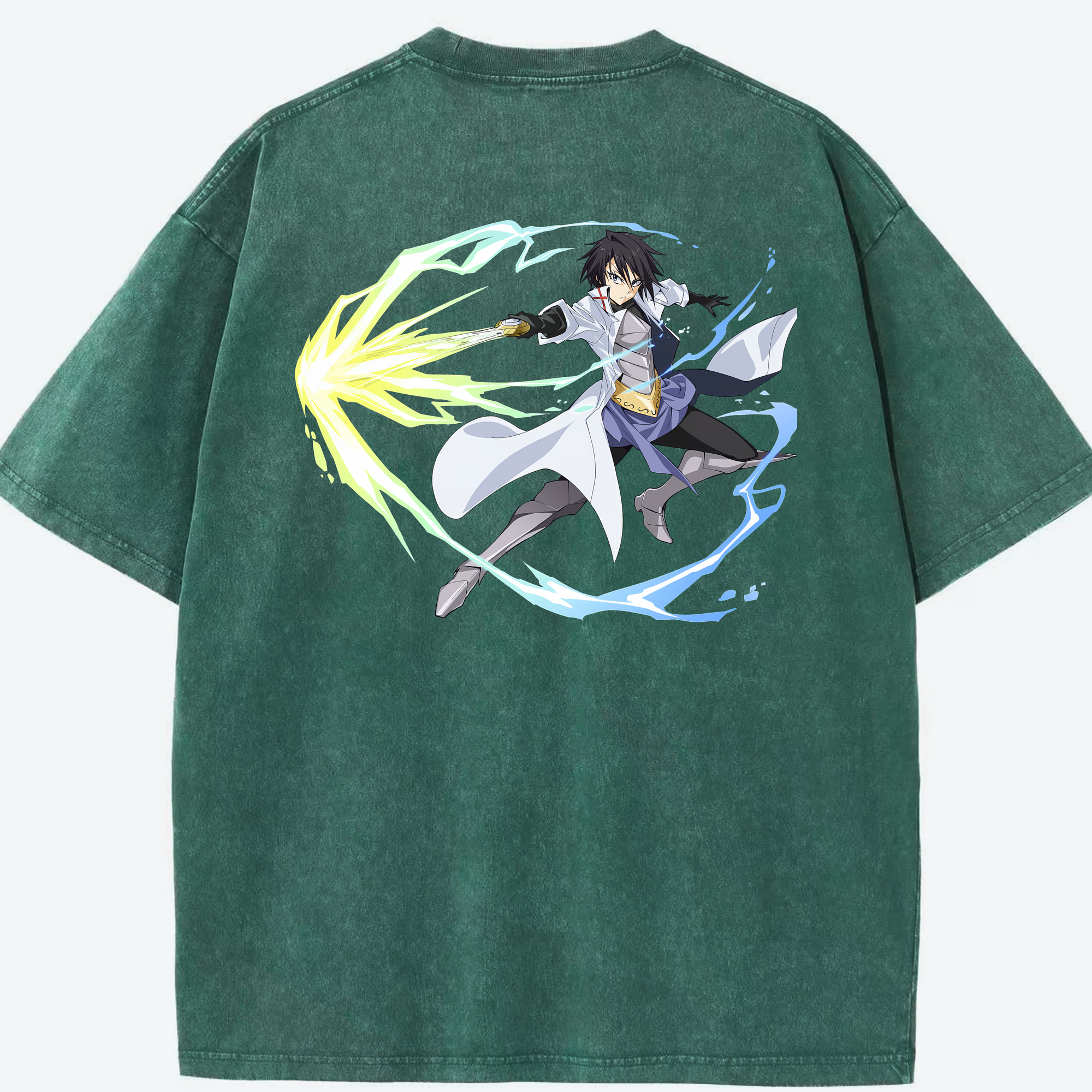 （画像用） 転スラ Regarding Reincarnated to Slime 綿100% ヴィンテージ風 半袖Tシャツ（背面プリント）